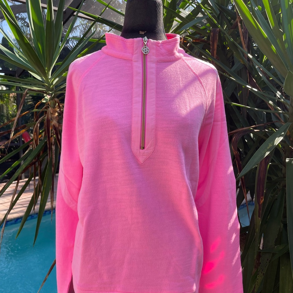 NWT Lilly Pulitzer Ashlee Parigi Pink Quarter-Zip Sweatshirt
